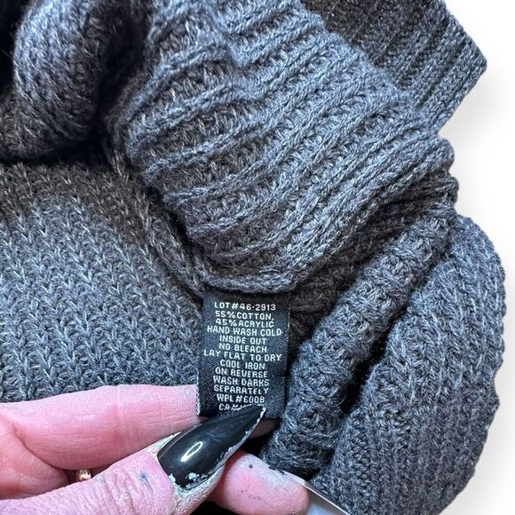 ROCK & ROLL COWGIRL Women's Gray Knit Lace Up V-Neck High Low Hem Sweater Slight - Picture 7 of 7